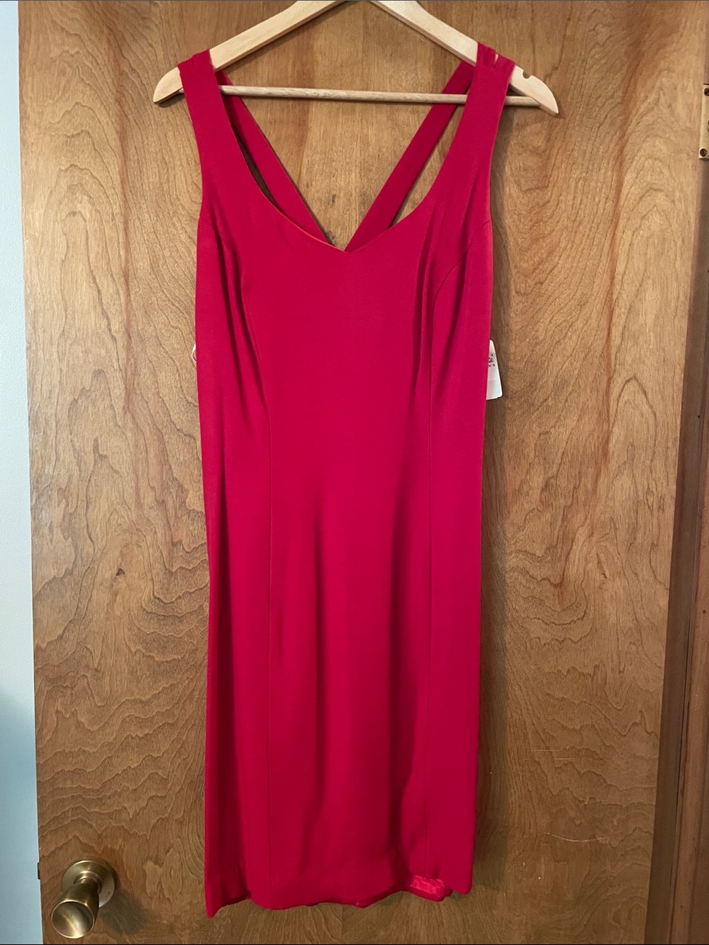 CDC Red Mini V-Neck Sleeveless Dress, 14
